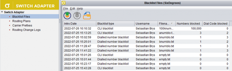 Blacklists of numbers to block